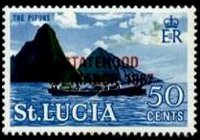 Saint Lucia 1967 - set Queen Elisabeth II and landscapes - overprinted: 50 c