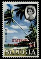 Saint Lucia 1967 - set Queen Elisabeth II and landscapes - overprinted: 1 $