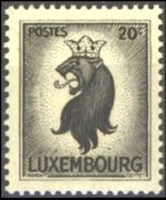 Lussemburgo 1945 - serie Leone araldico: 20 c