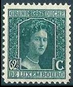 Luxembourg 1914 - set Grand Duchess Marie Adelaide: 62½ c