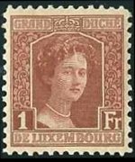 Luxembourg 1914 - set Grand Duchess Marie Adelaide: 1 fr