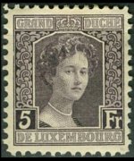 Luxembourg 1914 - set Grand Duchess Marie Adelaide: 5 fr