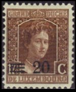 Luxembourg 1914 - set Grand Duchess Marie Adelaide: 20 c su 17½ c
