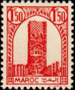 Morocco 1943 - set Tower of Hassan: 1,50 fr