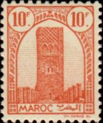 Morocco 1943 - set Tower of Hassan: 10 fr