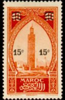 Marocco 1923 - serie Monumenti: 15 c su 40 c