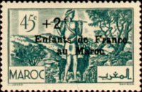 Marocco 1939 - serie Paesaggi e monumenti: 45 c + 2 fr