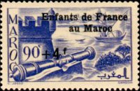 Marocco 1939 - serie Paesaggi e monumenti: 90 c + 4 fr