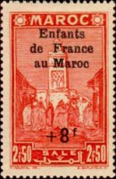 Marocco 1939 - serie Paesaggi e monumenti: 2,50 fr + 8 fr