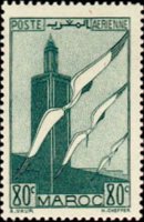 Marocco 1939 - serie Aereo e cicogna: 80 c