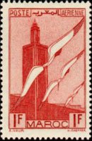 Marocco 1939 - serie Aereo e cicogna: 1 fr