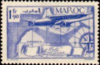 Marocco 1939 - serie Aereo e cicogna: 1,90 fr