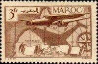 Marocco 1939 - serie Aereo e cicogna: 3 fr