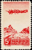 Marocco 1944 - serie Aereo su oasi: 5 fr