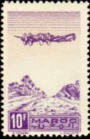 Morocco 1944 - set Plane on oasis: 10 fr