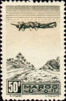Morocco 1944 - set Plane on oasis: 50 fr
