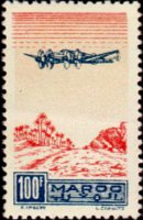 Morocco 1944 - set Plane on oasis: 100 fr