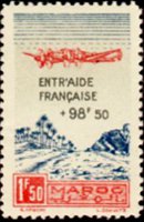 Morocco 1944 - set Plane on oasis: 1,50 fr + 98,50 fr