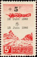 Marocco 1944 - serie Aereo su oasi: 5 fr + 5 fr