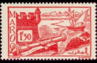 Marocco 1945 - serie Paesaggi e monumenti: 1,50 fr