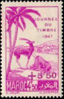 Marocco 1945 - serie Paesaggi e monumenti: 4,50 fr + 5,50 fr