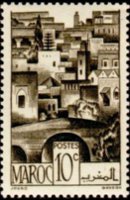 Marocco 1947 - serie Vedute cittadine: 10 c