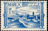 Marocco 1947 - serie Vedute cittadine: 1,50 fr