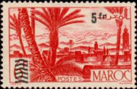 Marocco 1947 - serie Vedute cittadine: 5 fr su 6 fr