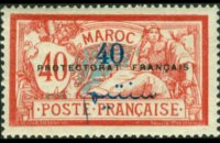 Morocco 1914 - set Allegories - overprinted: 40 c su 40 c
