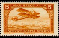 Morocco 1922 - set Biplane over Casablanca: 5 c