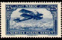 Morocco 1922 - set Biplane over Casablanca: 25 c