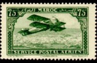 Morocco 1922 - set Biplane over Casablanca: 75 c