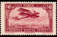 Morocco 1922 - set Biplane over Casablanca: 1,40 fr