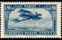 Morocco 1922 - set Biplane over Casablanca: 1,90 fr