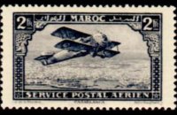 Morocco 1922 - set Biplane over Casablanca: 2 fr