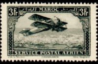 Morocco 1922 - set Biplane over Casablanca: 3 fr