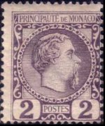 Monaco 1885 - set Prince Charles III: 2 c
