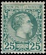 Monaco 1885 - set Prince Charles III: 25 c