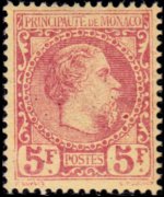Monaco 1885 - set Prince Charles III: 5 fr