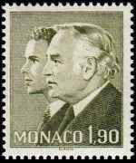 Monaco 1981 - set Prince Rainier III and Albert: 1,90 fr