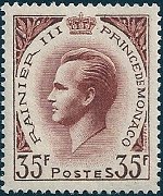 Monaco 1955 - set Prince Rainier III: 35 fr