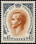 Monaco 1955 - set Prince Rainier III: 0,45 fr