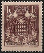 Monaco 1937 - set Grimaldi Arms: 1 c