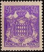 Monaco 1937 - set Grimaldi Arms: 50 c