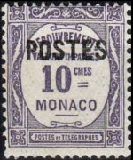Monaco 1937 - set Postage due stamps overprinted: 10 c