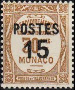 Monaco 1937 - set Postage due stamps overprinted: 15 c su 30 c
