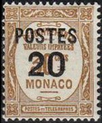 Monaco 1937 - set Postage due stamps overprinted: 20 c su 30 c