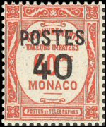 Monaco 1937 - set Postage due stamps overprinted: 40 c su 60 c