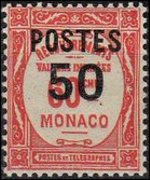 Monaco 1937 - set Postage due stamps overprinted: 50 c su 60 c