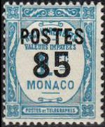 Monaco 1937 - set Postage due stamps overprinted: 85 c su 1 fr